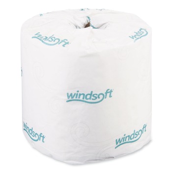  | Windsoft 413476 2-Ply Septic Safe Individually Wrapped Rolls Bath Tissue - White (24 Rolls/Carton)