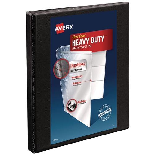 Binders | Avery 05233 3 Slant Rings 0.5 in. Capacity 11 in. x 8.5 in. Heavy-Duty Non Stick View Binder with DuraHinge - Black image number 0
