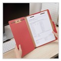 File Folders | Universal UNV10203 Bright Colored Pressboard Classification Folders - Letter, Ruby Red (10/Box) image number 3