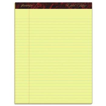 Ampad 20-020R Gold Fibre 8.5 in. x 11.75 in. Quality Writing Pads - Wide/Legal, Canary-Yellow (1-Dozen)