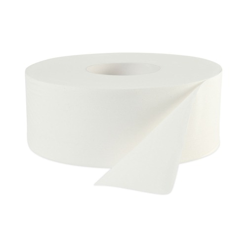 Toilet Paper | Boardwalk 6100B 3.5 in. x 1000 ft. JRT Septic Safe 2-Ply Bath Tissue - Jumbo, White (12/Carton) image number 0