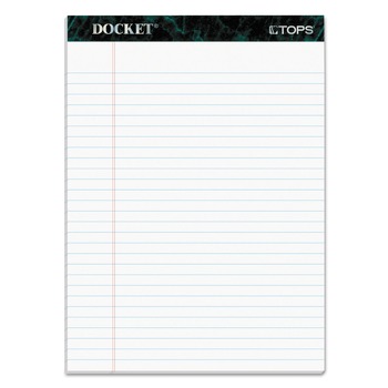 NOTEBOOKS AND PADS | TOPS 63410 Docket 50 Sheet 11.75 in. x 8.5 in. Wide/Legal Rule Perforated Pad - White (12 Pads/Pack)