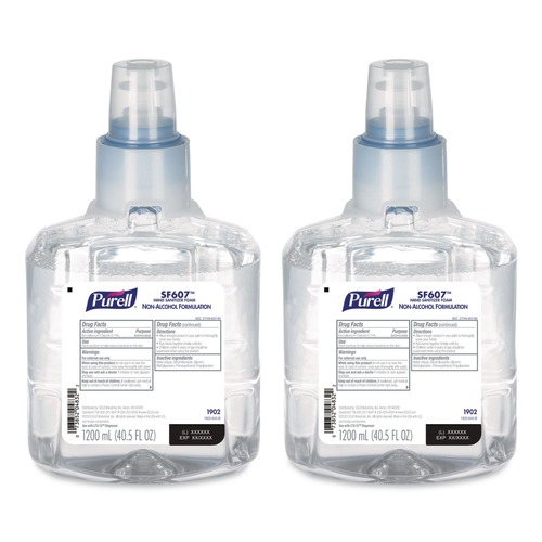 Hand Sanitizers | PURELL 1902-02 SF607 1200 mL Instant Foam Hand Sanitizer Refill - Fragrance Free (2/Carton) image number 0