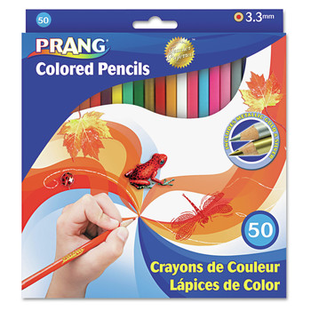 Prang X22480 3.3 mm 2B Colored Pencil Sets - Assorted Lead/Barrel Colors (50/Set)