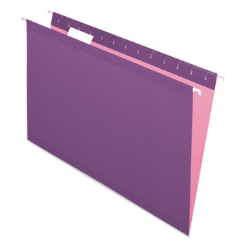 Pendaflex 04153 1/5 VIO 1/5-Cut Tabs Colored Reinforced Hanging Legal Folders - Violet (25/Box)