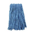  | Boardwalk BWK2016B #16 Cut-End Standard Head Cotton/Synthetic Fiber Mop Head - Blue (12/Carton) image number 2