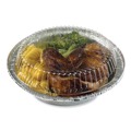 Food Trays, Containers, and Lids | Boardwalk BWKROUND7CLID 7 in. Plastic Dome Lids for Aluminum Round To-Go Containers - Clear (500/Carton) image number 4