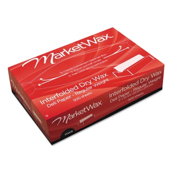 Bagcraft P011008 MarketWax 8 in. x 10.75 in. Interfolded Dry Wax Deli Paper - White (500/Box, 12 Boxes/Carton)