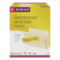File Folders | Smead 24110 9.5 in. High Front Straight Tabs Letter Size 0.75 in. Expansion Heavyweight End Tab Folders - Manila (100/Box) image number 0