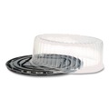 Food Trays, Containers, and Lids | Plastifar 18244 Bakery Containers, 9-in Cake Container, 11.2-in Diameter x 3.5-in h, Black/Clear, 50/Carton image number 1