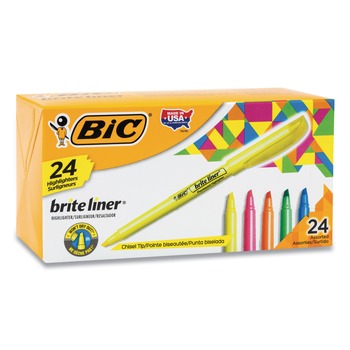 HIGHLIGHTERS | BIC BL241-AST Brite Liner Chisel Tip Highlighter Value Pack - Assorted Ink/Barrel Colors (1-Set)