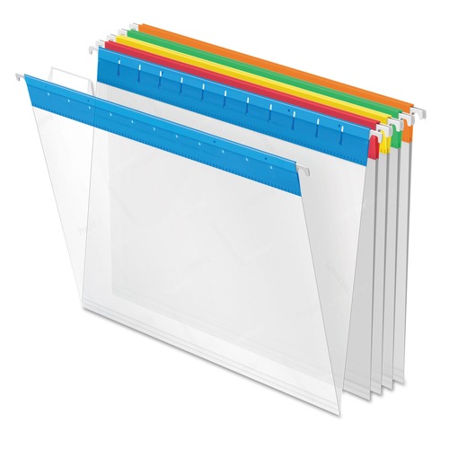 File Folders | Pendaflex 55708 1/5-Cut Tabs Letter Size Poly Hanging Folders - Assorted Colors (25/Box) image number 0