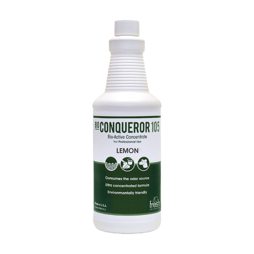 Odor Control | Fresh Products 105Q-F-000I012M-10 Bio Conqueror 105 32 oz Bottle Enzymatic Odor Counteractant Concentrate - Citrus (12/Carton) image number 0