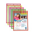 Report Covers & Pocket Folders | C-Line 40810 Reusable 9 in. x 12 in. Dry Erase Pockets - Assorted Neon Colors (10/Pack) image number 1