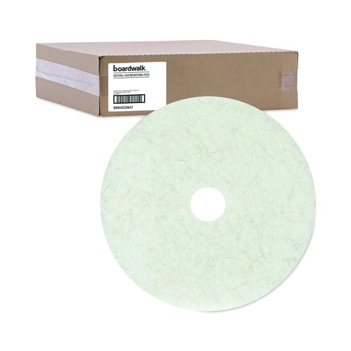 Just Launched | Boardwalk BWK4020NAT 20 in. Diameter Natural Burnishing Floor Pads - White (5/Carton) image number 0