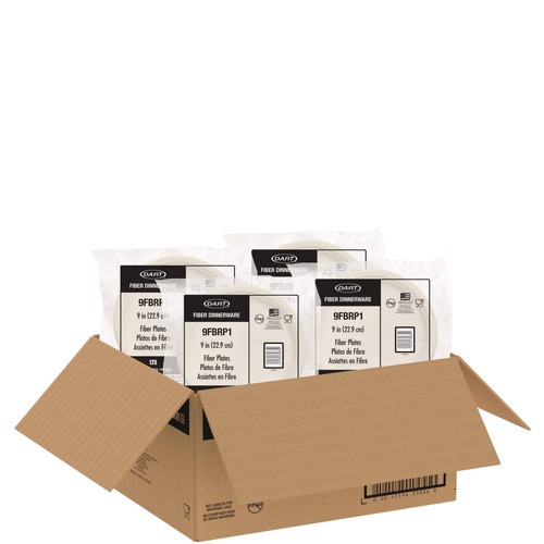 Bowls and Plates | Dart 9FBRP1 9 in. Diameter ProPlanet Seal Compostable Fiber Dinnerware Plate - Natural (500/Carton) image number 0