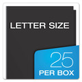 File Folders | Oxford 51706EE 100-Sheet Capacity 11 in. x 8.5 in. High Gloss Laminated Paperboard Folder - Black (25/Box) image number 1