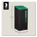 Trash & Waste Bins | Rubbermaid Commercial 2078992 Sustain 23 gal Metal/Plastic Decorative Refuse with Recycling Lid - Black/Green image number 6