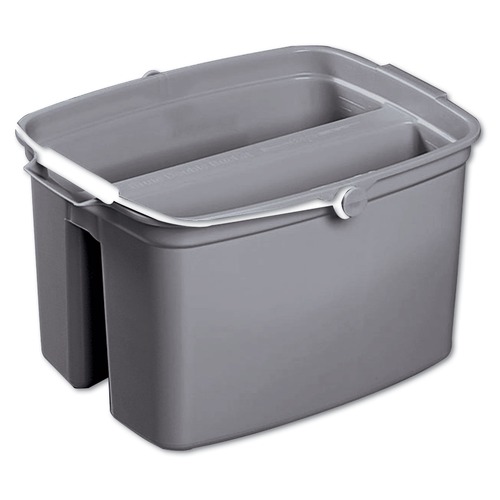 Pails | Rubbermaid Commercial FG261700GRAY 17 qt. Plastic Double Utility Pail - Gray image number 0