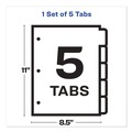 Dividers & Tabs | Avery 11490 11 in. x 8.5 in. 5-Tab Big Tab Clear Label Dividers - White Tabs/White (1-Set) image number 2