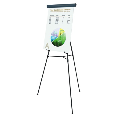 Easels | MasterVision FLX05101MV Telescoping Tripod Display Easel Adjusts 38 in. to 69 in. High - Metal, Black image number 0