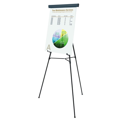 Easels | MasterVision FLX05101MV Adjusts 38 in. to 69 in. High Metal Telescoping Tripod Display Easel - Black image number 0