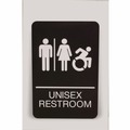 Floor Signs & Safety Signs | Headline Sign 7772 6 x 9 Unisex Restroom ADA Sign - Black Face/White Graphics image number 0