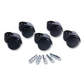 Office Chair Casters | Master Caster 23620 2.19 in. Soft Polyurethane Wheel Flush Mount Grip Ring Type B and Type K Stems Deluxe Futura Casters - Matte Black (5-Piece/Set) image number 0