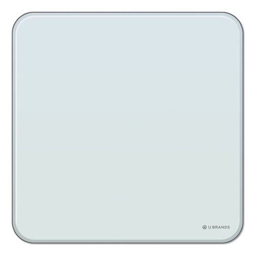 White Boards | U Brands 3690U00-01 12 x 12 Cubicle Glass Dry Erase Board - White Surface image number 0