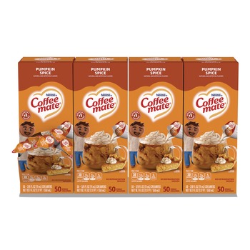 PRODUCTS | Coffee-Mate 12270602 0.38 oz. Mini Cups Liquid Coffee Creamer - Pumpkin Spice (200/Carton)