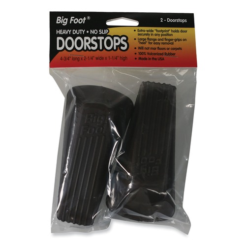 Office & Office Supplies | Master Caster 00971 Big Foot 2.25 in. W x 4.75 in. D x 1.25 in. H No Slip Rubber Wedge Doorstop - Brown (2/Pack) image number 0