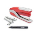 Staplers | Swingline S7064589A 28-Sheet Capacity Quick Touch Stapler Value Pack - Red/Silver image number 1