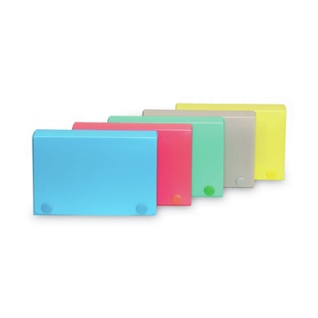 C-Line 58335 Holds (100) 3 in. x 5 in. Cards 5.38 in. x 1.25 in. x 3.5 in. Polypropylene Index Card Case - Assorted Colors