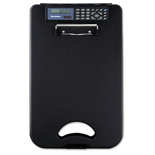 Clipboards | Saunders 00534 0.5 in. Clip Capacity DeskMate II with Calculator, Holds 8.5 x 11 Sheets - Black image number 0