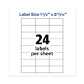 Labels | Avery 05363 1-3/8 in. x 2-13/16 in. Address Labels for Copiers - White (24/Sheet, 100 Sheets/Box) image number 6