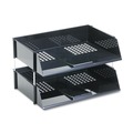 Desktop Organizers | Deflecto 582704 16.38 in. x 11.13 in. x 3.5 in. 2-Sections Letter to Legal Size Files Industrial Tray Side-Load Stacking Tray Set - Black (2/Set) image number 0