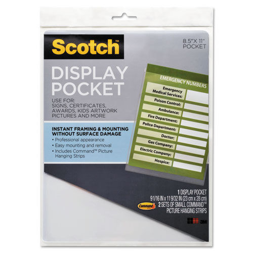 Sheet Protectors | Scotch WL854C 8.5 in. x 11 in. Removable Interlocking Fasteners Plastic Display Pocket - Clear image number 0