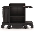 Cleaning Carts | Suncast Commercial HKC2002 24 in. x 62.13 in. x 49.75 in. 1-Shelf Plastic Partially Assembled Premium Housekeeping Cart - Black image number 0
