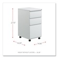 Office Filing Cabinets & Shelves | Alera ALEPBBBFLG 14.96 in. x 19.29 in. x 27.75 in. 3-Drawers: Box/Box/File Legal/Letter Left/Right File Pedestal with Full-Length Pull - Light Gray image number 5