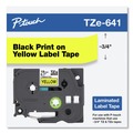 Labels | Brother P-Touch TZE641 0.7 in. x 26.2 ft. TZe Standard Adhesive Laminated Labeling Tape - Black on Yellow image number 3