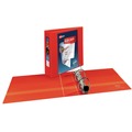 Binders | Avery 79325 11 in. x 8.5 in. DuraHinge Heavy-Duty View Binder with 3 Locking One Touch EZD Rings and 3 in. Capacity - Red (4/Carton) image number 1