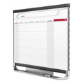 White Boards | Quartet CP32P2 36 in. x 24 in. Prestige 2 Magnetic Total Erase Monthly Calendar - White Surface, Graphite Gray Fiberboard/Plastic Frame image number 3
