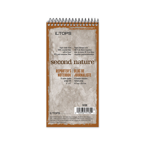 Notebooks & Pads | TOPS 74130 Second Nature 4 in. x 8 in. Sheets Gregg Rule Recycled Notepads - Randomly Assorted Cover Colors image number 0