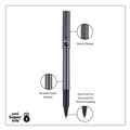Pens | uni-ball 60025 Extra-Fine 0.5 mm Stick Deluxe Roller Ball Pen - Black Ink Metallic Gray/Black Barrel (1-Dozen) image number 9