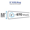 Binders | Avery 79325 11 in. x 8.5 in. DuraHinge Heavy-Duty View Binder with 3 Locking One Touch EZD Rings and 3 in. Capacity - Red (4/Carton) image number 3