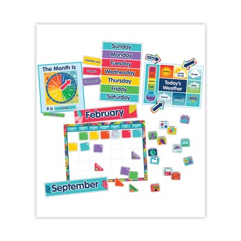 Carson-Dellosa 110486 134-Piece 23 in. x 17 in. One World Calendar Bulletin Board Set - Multicolor