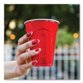 Cups and Lids | SOLO SQ1820-20004 18 oz Squared Plastic Party Cups - Red (240/Carton) image number 4