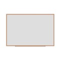 White Boards | Universal UNV43621 72 in. x 48 in. Deluxe Melamine Dry Erase Board - Melamine White Surface, Oak Fiberboard Frame image number 0