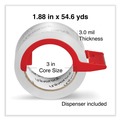 Tape Dispensers | Universal UNV31102 3 in. Core 1.88 in. x 54.6 yds. Heavy-Duty Acrylic Box Sealing Tape with Dispenser - Clear (2/Pack) image number 3