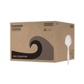 Cutlery | Boardwalk BWKSPOONPPMW 5.31 in. Mediumweight Polypropylene Plastic Spoon Cutlery - White (1000/Carton) image number 1